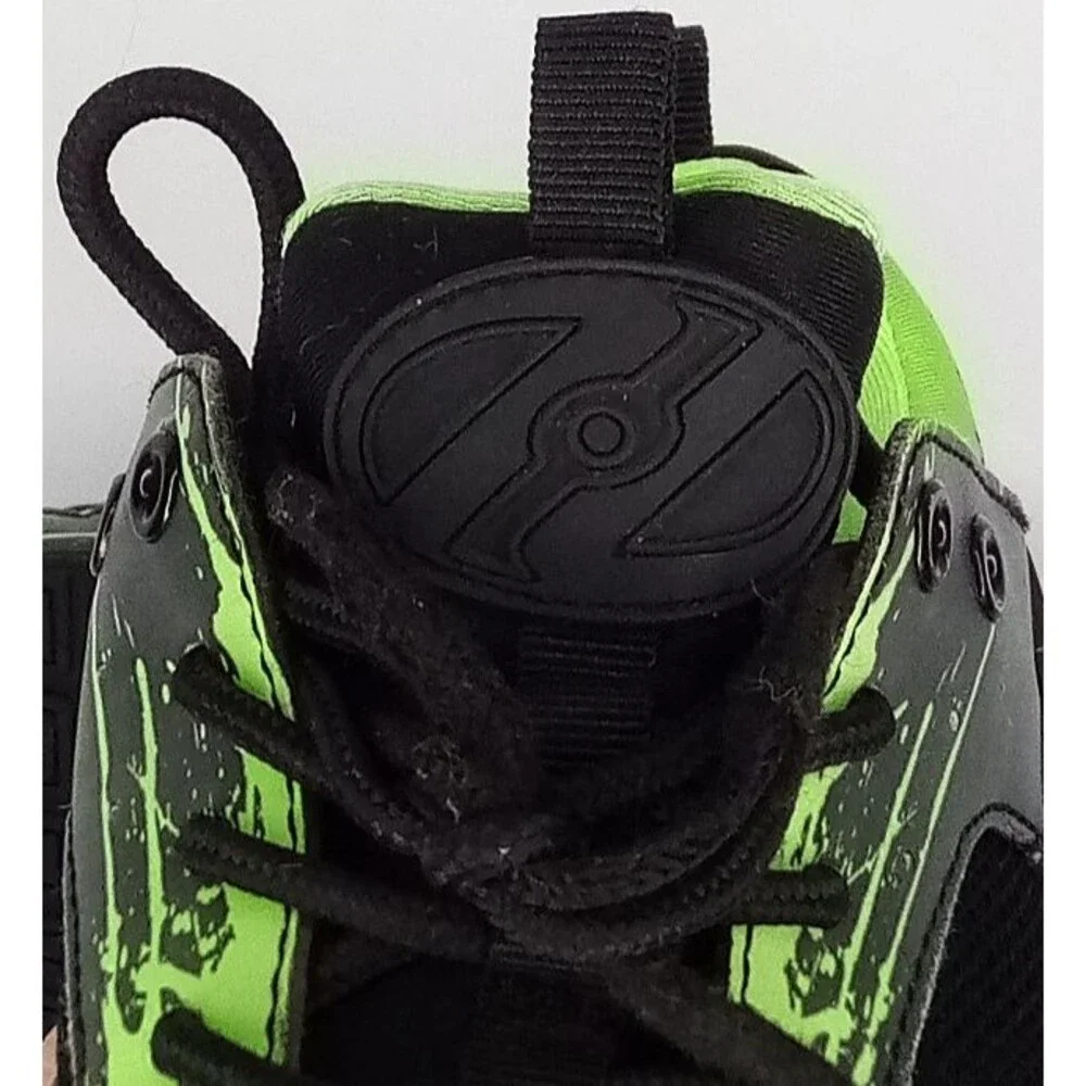Heelys Force Wheeled Shoes Mens Youth 4 Black Neon Green Sneakers Needs Laces